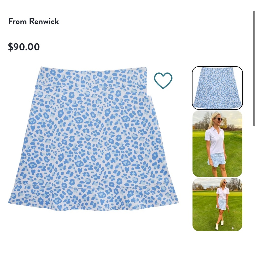 Women's Blue Leopard Skort